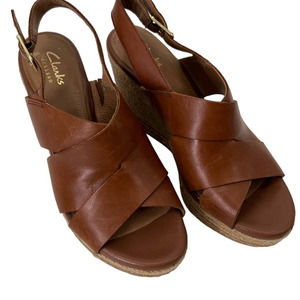 Clarks Brown Leather Sandals